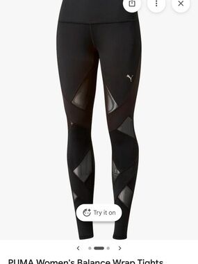 Puma Black Balance Wrap tight with mesh details